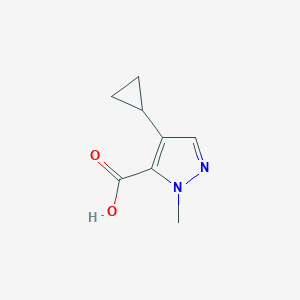 molecular formula C8H10N2O2 B2723962 4-环丙基-1-甲基-1H-吡唑-5-甲酸 CAS No. 1369139-06-9