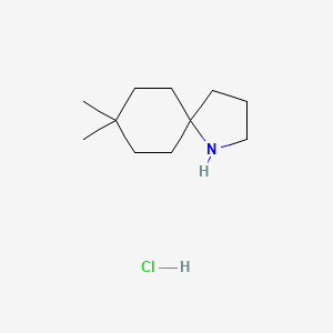 molecular formula C11H22ClN B2723964 8,8-二甲基-1-氮杂螺[4.5]癸烷;盐酸盐 CAS No. 2460754-40-7