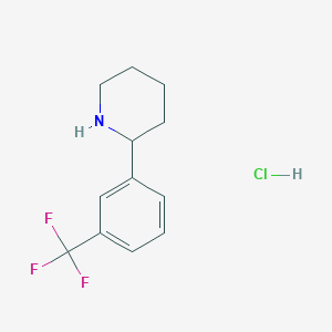 molecular formula C12H15ClF3N B2723971 2-[3-(Trifluoromethyl)phenyl]piperidine hydrochloride CAS No. 1184989-97-6