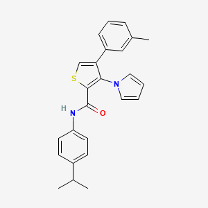 molecular formula C25H24N2OS B2723978 N-(4-异丙基苯基)-4-(3-甲基苯基)-3-(1H-吡咯-1-基)噻吩-2-甲酰胺 CAS No. 1291852-80-6