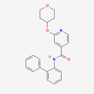 molecular formula C23H22N2O3 B2723980 N-([1,1'-biphenyl]-2-yl)-2-((tetrahydro-2H-pyran-4-yl)oxy)isonicotinamide CAS No. 2034240-55-4