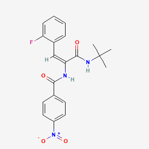 molecular formula C20H20FN3O4 B2723981 (2E)-N-tert-butyl-3-(2-fluorophenyl)-2-[(4-nitrophenyl)formamido]prop-2-enamide CAS No. 297147-51-4