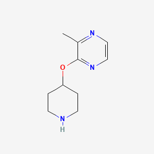 molecular formula C10H15N3O B2723989 2-甲基-3-(哌啶-4-氧基)吡嘧啶 CAS No. 1421106-95-7