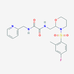 N1-((3-((4-fluoro-2-methylphenyl)sulfonyl)-1,3-oxazinan-2-yl)methyl)-N2-(pyridin-2-ylmethyl)oxalamide