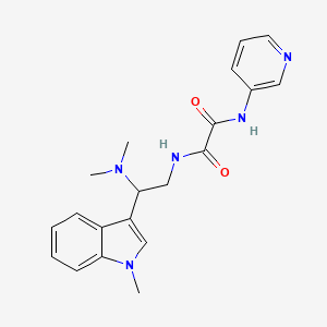 molecular formula C20H23N5O2 B2723993 N1-(2-(二甲基氨基)-2-(1-甲基-1H-吲哚-3-基)乙基)-N2-(吡啶-3-基)草酰胺 CAS No. 1396870-01-1