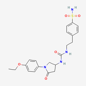 molecular formula C21H26N4O5S B2723996 4-(2-(3-(1-(4-乙氧基苯基)-5-氧代吡咯烷-3-基)脲基)乙基)苯磺酰胺 CAS No. 894014-60-9