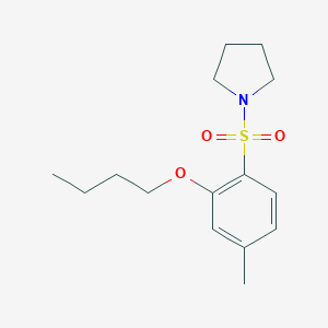 molecular formula C15H23NO3S B272400 Butyl 5-methyl-2-(1-pyrrolidinylsulfonyl)phenyl ether 