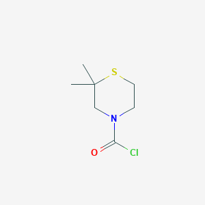 molecular formula C7H12ClNOS B2724007 2,2-二甲基硫吗啉-4-羰基氯化物 CAS No. 1593970-00-3
