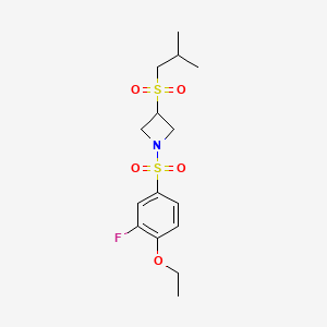 molecular formula C15H22FNO5S2 B2724012 1-((4-Ethoxy-3-fluorophenyl)sulfonyl)-3-(isobutylsulfonyl)azetidine CAS No. 1797847-65-4