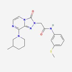 molecular formula C20H24N6O2S B2724020 2-[8-(3-甲基哌啶-1-基)-3-氧代[1,2,4]三唑并[4,3-a]吡嘧啉-2(3H)-基]-N-[3-(甲磺基)苯基]乙酰胺 CAS No. 1251614-31-9