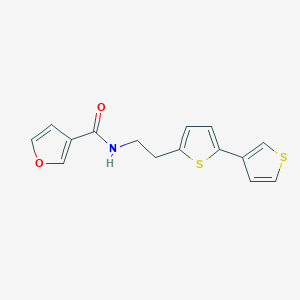 molecular formula C15H13NO2S2 B2724021 N-(2-([2,3'-bithiophen]-5-yl)ethyl)furan-3-carboxamide CAS No. 2034597-02-7