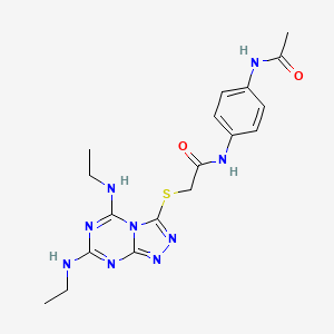 N-[4-(acetylamino)phenyl]-2-{[5,7-bis(ethylamino)[1,2,4]triazolo[4,3-a][1,3,5]triazin-3-yl]sulfanyl}acetamide