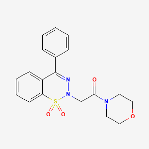 molecular formula C19H19N3O4S B2724030 2-(1,1-dioxido-4-phenyl-2H-benzo[e][1,2,3]thiadiazin-2-yl)-1-morpholinoethan-1-one CAS No. 2319897-49-7