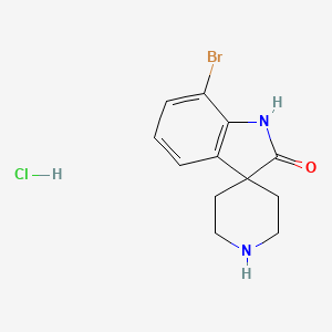 molecular formula C12H14BrClN2O B2724031 7-溴-1,2-二氢螺[吲哚-3,4'-哌啶]-2-酮盐酸盐 CAS No. 1707602-26-3