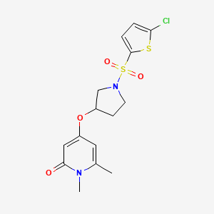molecular formula C15H17ClN2O4S2 B2724036 4-((1-((5-chlorothiophen-2-yl)sulfonyl)pyrrolidin-3-yl)oxy)-1,6-dimethylpyridin-2(1H)-one CAS No. 2034389-47-2