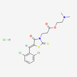 (Z)-2-(dimethylamino)ethyl 3-(5-(2,6-dichlorobenzylidene)-4-oxo-2-thioxothiazolidin-3-yl)propanoate hydrochloride