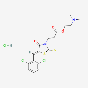 molecular formula C17H19Cl3N2O3S2 B2724046 (Z)-2-(二甲基氨基)乙基-3-(5-(2,6-二氯苯甲亚基)-4-氧代-2-硫代噻唑烷-3-基)丙酸酯盐酸盐 CAS No. 353505-69-8