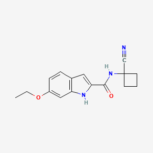 molecular formula C16H17N3O2 B2724049 N-(1-氰基环丁基)-6-乙氧基-1H-吲哚-2-甲酰胺 CAS No. 1280839-26-0