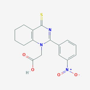 molecular formula C16H15N3O4S B2724051 2-[2-(3-nitrophenyl)-4-sulfanylidene-5,6,7,8-tetrahydroquinazolin-1-yl]acetic Acid CAS No. 462069-18-7