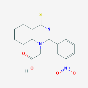 molecular formula C16H15N3O4S B2724051 2-[2-(3-硝基苯基)-4-硫代-5,6,7,8-四氢喹唑啉-1-基]乙酸 CAS No. 462069-18-7