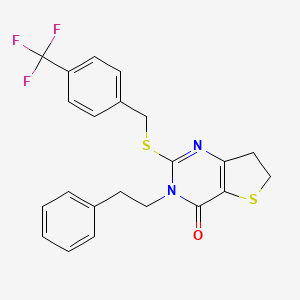 3-phenethyl-2-((4-(trifluoromethyl)benzyl)thio)-6,7-dihydrothieno[3,2-d]pyrimidin-4(3H)-one
