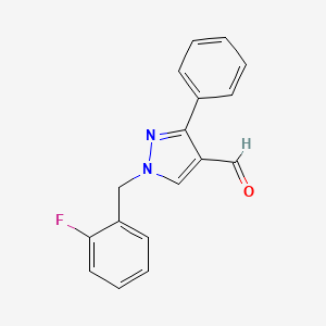 molecular formula C17H13FN2O B2724063 1-(2-氟苯甲基)-3-苯基-1H-吡唑-4-甲醛 CAS No. 1006449-72-4