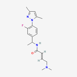 (E)-4-(Dimethylamino)-N-[1-[4-(3,5-dimethylpyrazol-1-yl)-3-fluorophenyl]ethyl]but-2-enamide