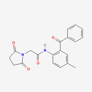 molecular formula C20H18N2O4 B2724067 N-(2-benzoyl-4-methylphenyl)-2-(2,5-dioxopyrrolidin-1-yl)acetamide CAS No. 392324-94-6