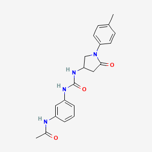molecular formula C20H22N4O3 B2724073 N-(3-(3-(5-oxo-1-(p-tolyl)pyrrolidin-3-yl)ureido)phenyl)acetamide CAS No. 894023-34-8
