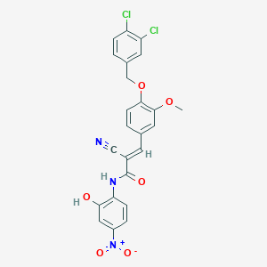 molecular formula C24H17Cl2N3O6 B2724080 (E)-2-cyano-3-[4-[(3,4-dichlorophenyl)methoxy]-3-methoxyphenyl]-N-(2-hydroxy-4-nitrophenyl)prop-2-enamide CAS No. 522657-64-3