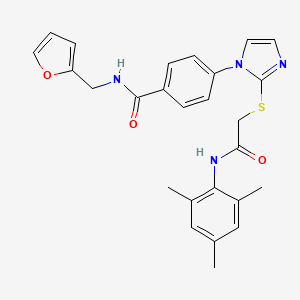 N-(2-furylmethyl)-4-(2-{[2-(mesitylamino)-2-oxoethyl]thio}-1H-imidazol-1-yl)benzamide