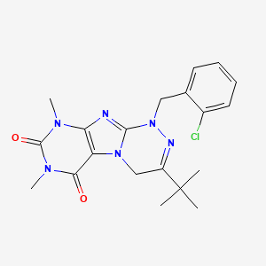 molecular formula C20H23ClN6O2 B2724091 3-(Tert-butyl)-1-[(2-chlorophenyl)methyl]-7,9-dimethyl-5,7,9-trihydro-4H-1,2,4-triazino[4,3-h]purine-6,8-dione CAS No. 898448-71-0