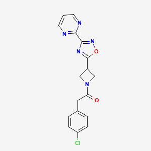 2-(4-Chlorophenyl)-1-(3-(3-(pyrimidin-2-yl)-1,2,4-oxadiazol-5-yl)azetidin-1-yl)ethanone