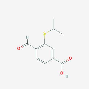 molecular formula C11H12O3S B2724100 4-Formyl-3-propan-2-ylsulfanylbenzoic acid CAS No. 2248335-10-4