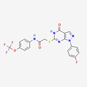 2-((1-(4-fluorophenyl)-4-oxo-4,5-dihydro-1H-pyrazolo[3,4-d]pyrimidin-6-yl)thio)-N-(4-(trifluoromethoxy)phenyl)acetamide