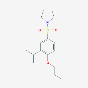 molecular formula C16H25NO3S B272411 2-Isopropyl-4-(1-pyrrolidinylsulfonyl)phenyl propyl ether 