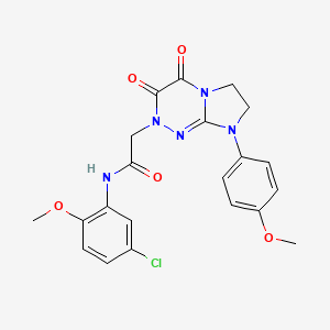 molecular formula C21H20ClN5O5 B2724112 N-(5-chloro-2-methoxyphenyl)-2-(8-(4-methoxyphenyl)-3,4-dioxo-3,4,7,8-tetrahydroimidazo[2,1-c][1,2,4]triazin-2(6H)-yl)acetamide CAS No. 941996-08-3