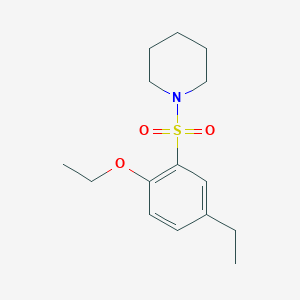 molecular formula C15H23NO3S B272412 Ethyl 4-ethyl-2-(1-piperidinylsulfonyl)phenyl ether 