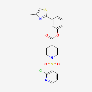 molecular formula C21H20ClN3O4S2 B2724133 3-(4-Methyl-1,3-thiazol-2-yl)phenyl 1-[(2-chloropyridin-3-yl)sulfonyl]piperidine-4-carboxylate CAS No. 1252170-82-3