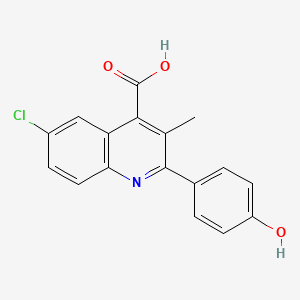 molecular formula C17H12ClNO3 B2724136 6-Chloro-2-(4-hydroxyphenyl)-3-methyl-4-quinolinecarboxylic acid CAS No. 854867-53-1