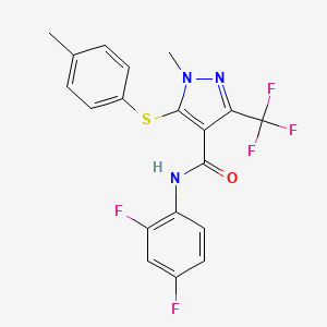 molecular formula C19H14F5N3OS B2724137 N-(2,4-difluorophenyl)-1-methyl-5-[(4-methylphenyl)sulfanyl]-3-(trifluoromethyl)-1H-pyrazole-4-carboxamide CAS No. 158712-43-7