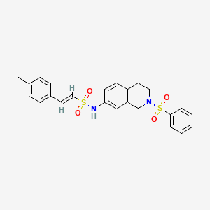 molecular formula C24H24N2O4S2 B2724139 (E)-N-(2-(phenylsulfonyl)-1,2,3,4-tetrahydroisoquinolin-7-yl)-2-(p-tolyl)ethenesulfonamide CAS No. 1396891-43-2