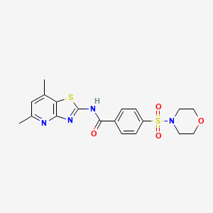 molecular formula C19H20N4O4S2 B2724140 N-(5,7-dimethylthiazolo[4,5-b]pyridin-2-yl)-4-(morpholinosulfonyl)benzamide CAS No. 1021020-44-9
