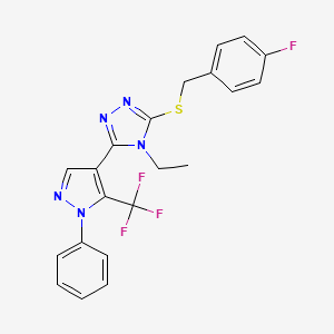 4-ethyl-3-[(4-fluorobenzyl)sulfanyl]-5-[1-phenyl-5-(trifluoromethyl)-1H-pyrazol-4-yl]-4H-1,2,4-triazole