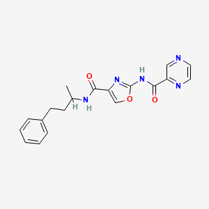 molecular formula C19H19N5O3 B2724143 N-(4-phenylbutan-2-yl)-2-(pyrazine-2-carboxamido)oxazole-4-carboxamide CAS No. 1396865-10-3