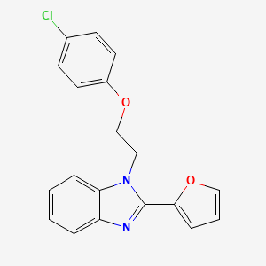 molecular formula C19H15ClN2O2 B2724146 1-[2-(4-chlorophenoxy)ethyl]-2-(2-furyl)-1H-benzimidazole CAS No. 637754-49-5
