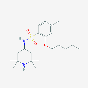 molecular formula C21H36N2O3S B272416 4-methyl-2-(pentyloxy)-N-(2,2,6,6-tetramethyl-4-piperidinyl)benzenesulfonamide 