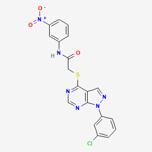 molecular formula C19H13ClN6O3S B2724161 2-((1-(3-chlorophenyl)-1H-pyrazolo[3,4-d]pyrimidin-4-yl)thio)-N-(3-nitrophenyl)acetamide CAS No. 893919-32-9