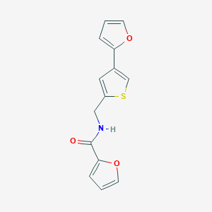 molecular formula C14H11NO3S B2724162 N-[[4-(Furan-2-yl)thiophen-2-yl]methyl]furan-2-carboxamide CAS No. 2380044-68-6