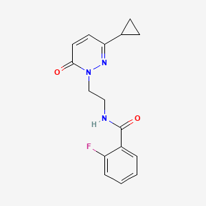 molecular formula C16H16FN3O2 B2724164 N-(2-(3-cyclopropyl-6-oxopyridazin-1(6H)-yl)ethyl)-2-fluorobenzamide CAS No. 2034366-52-2